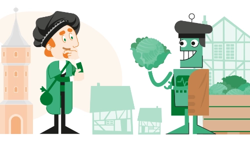 Eine kreative Illustrationsserie, die den algorithmischen Handel zum Leben erweckt. 3 FORRS Mittelalter