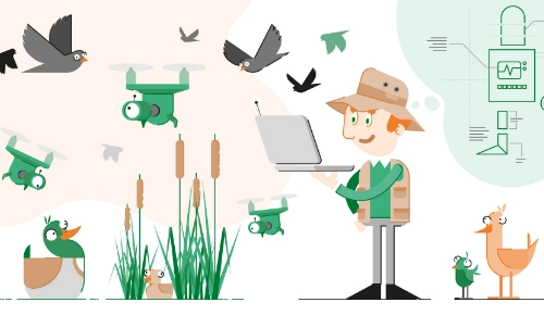 Eine kreative Illustrationsserie, die den algorithmischen Handel zum Leben erweckt. 2 FORRS Pimp Your Algos Post 05 Bird Watching