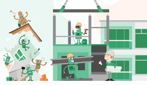 Eine kreative Illustrationsserie, die den algorithmischen Handel zum Leben erweckt. 4 FORRS Pimp Your Algos Architecture Infrastructure