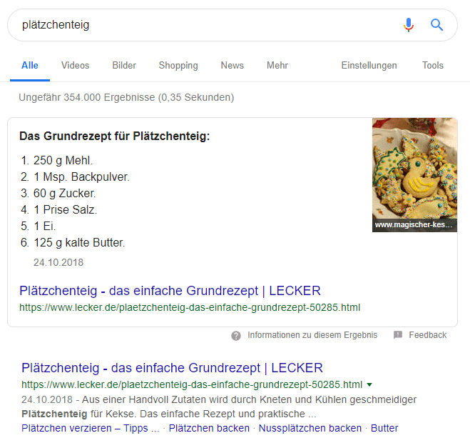 Featured Snippets – Mehr Traffic als Erstplatzierter in den Suchergebnissen 4