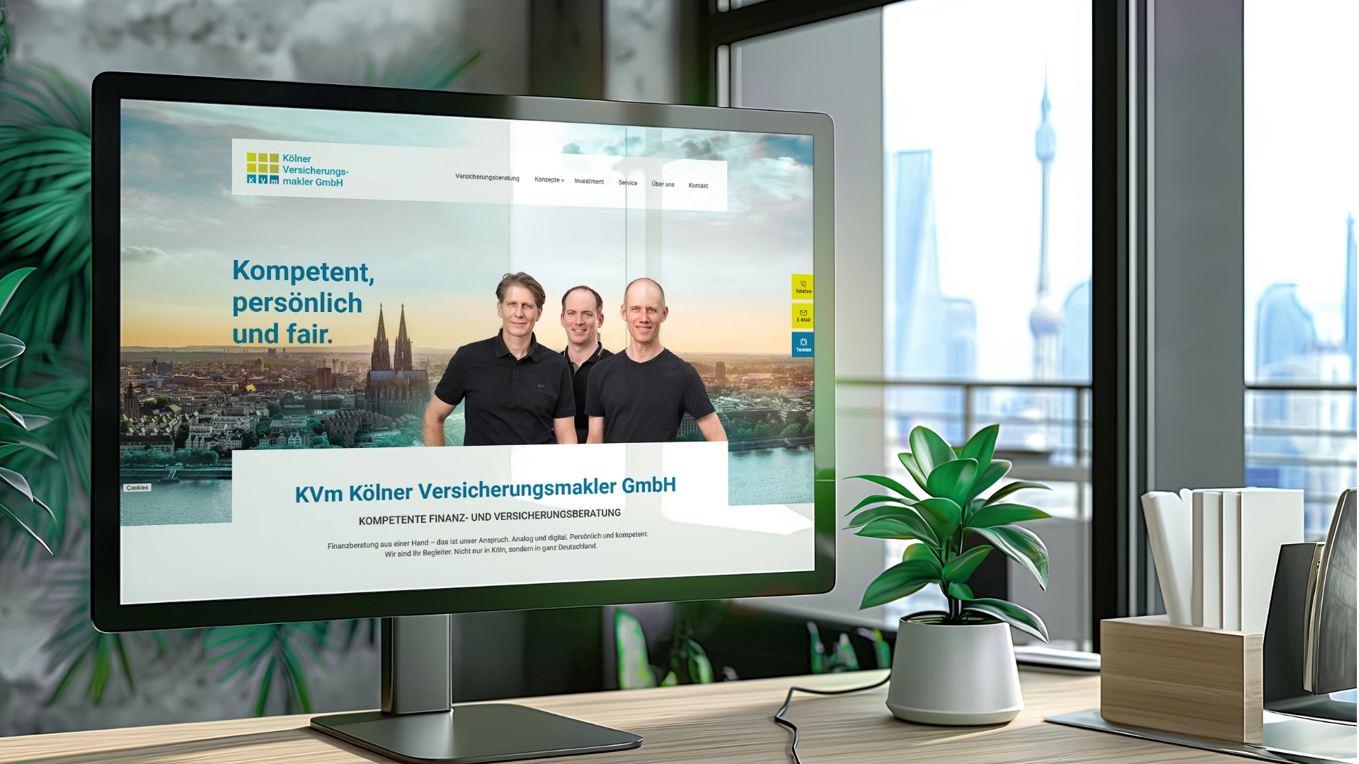 KVm Webseite Desktop Ansicht Startseite