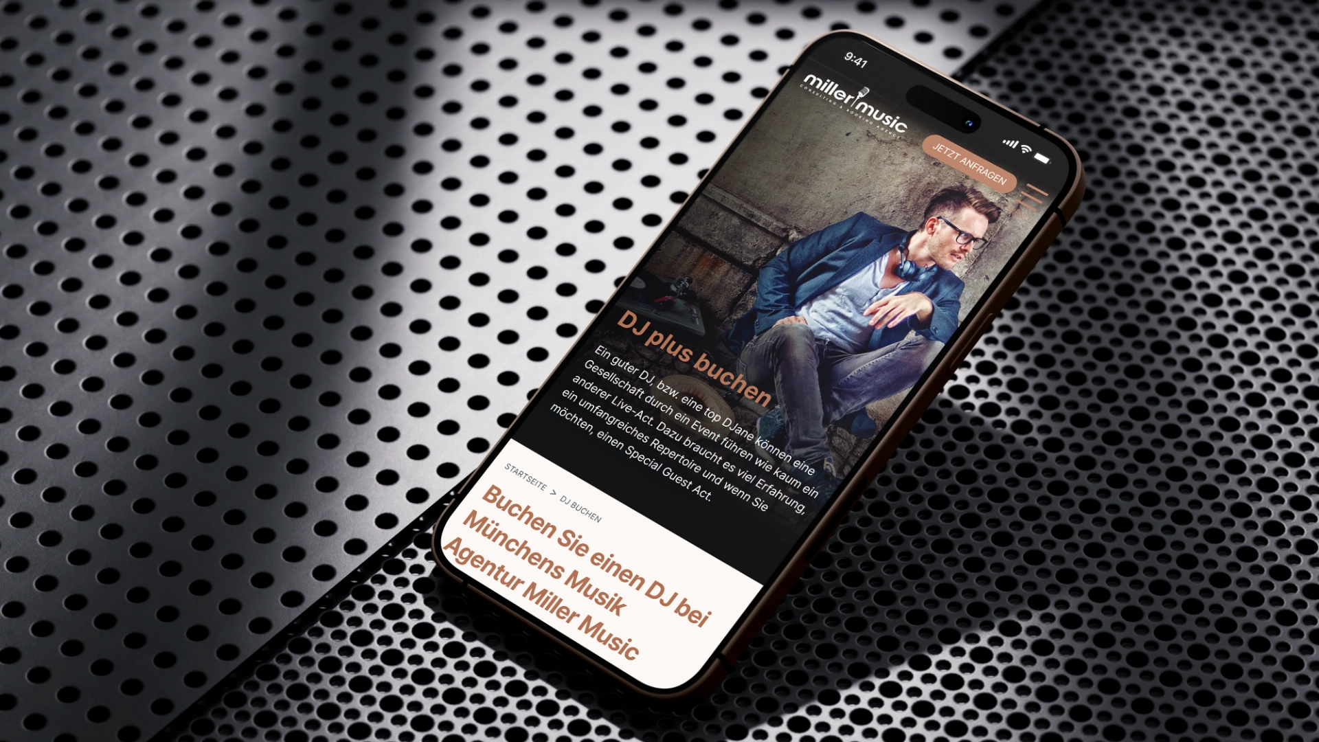 Miller Music Website auf iPhone Miller Music Website auf iPhone