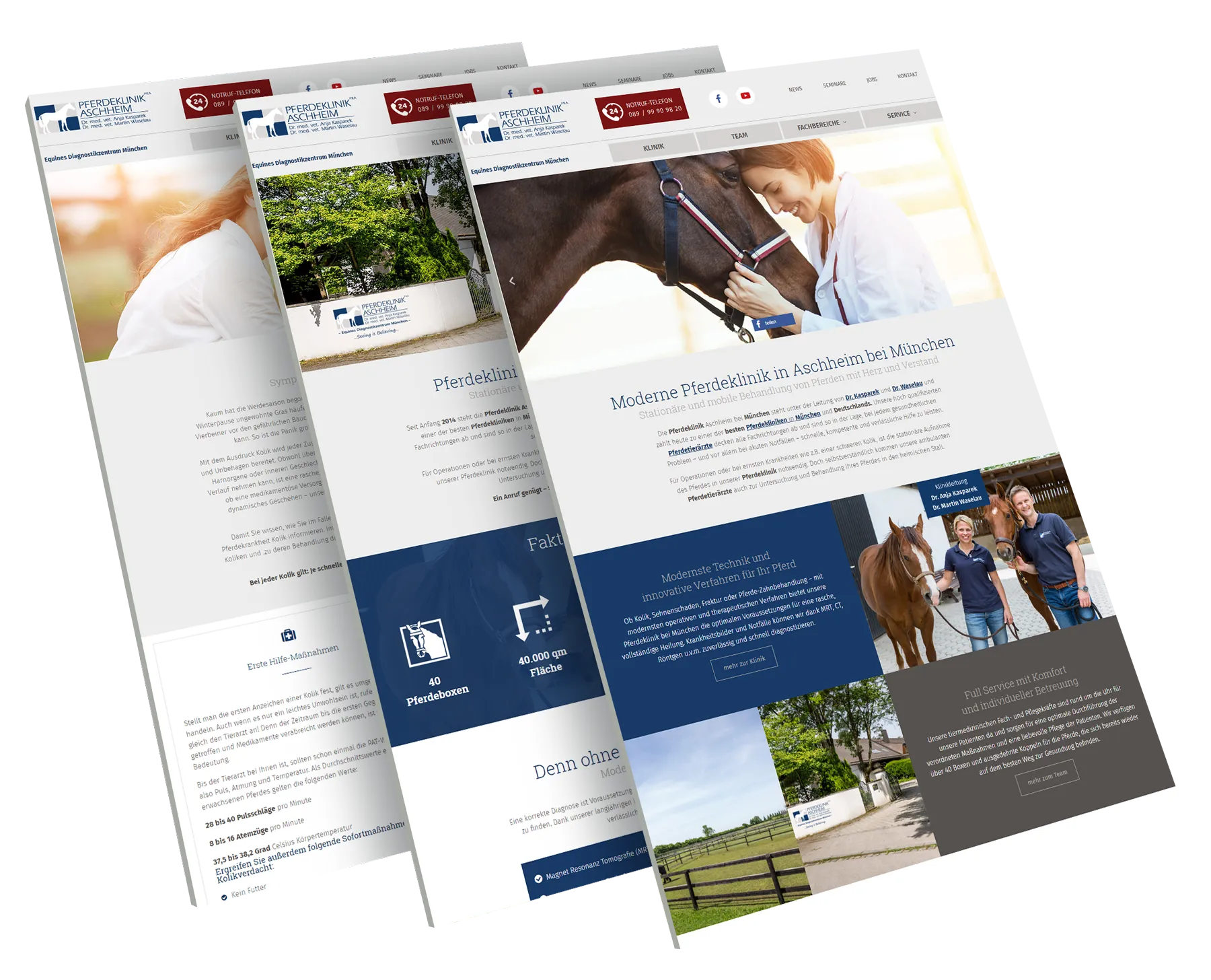 Moderner und cleaner Webauftritt für die Pferdeklinik Aschheim