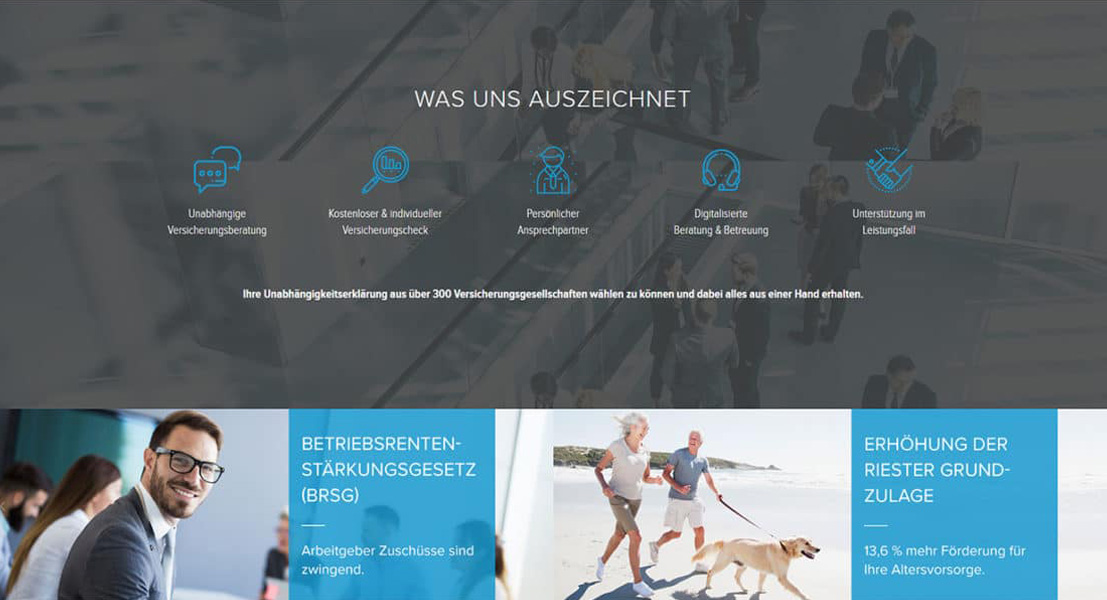 modernes Layout für die neue Webseite von Puppe & Partner