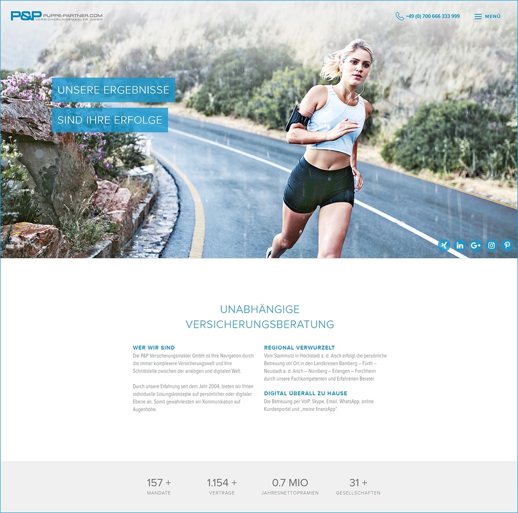 Nach erfolgreichen Relaunch der Webseite von Puppe & Partner finden die Kunden nun schnell und einfach die benötigten Informationen. Dies wurde durch optimaler Webseitenkonzeption und die daraus entstehende Übersichtlichkeit ermöglicht.