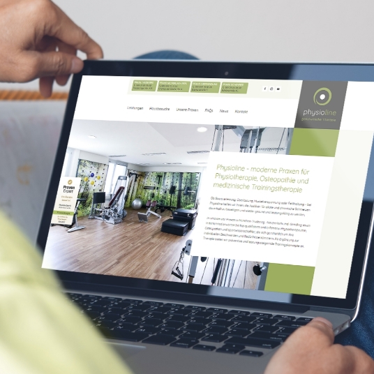 twin werbeagentur referenz physioline sport und praevention webdesign