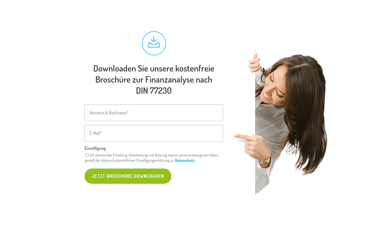 Ein Screenshot vom Download-Formular für die Whitepaper von Finfero